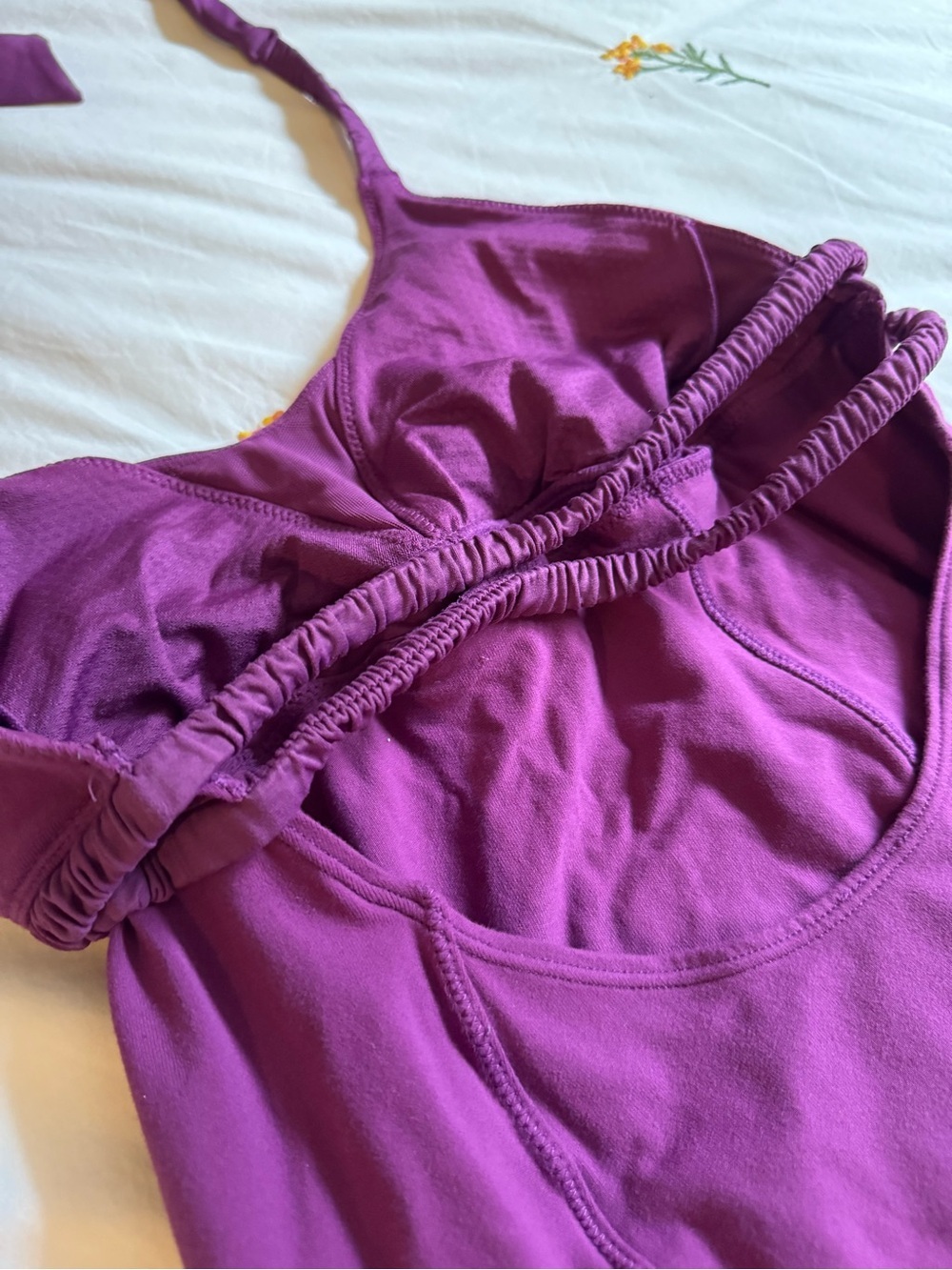 Lululemon Purple Open Back Dignity Halter Top size: 8 - Picture 4 of 7